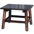 Leigh Country TX 93723 Charred Wood End Table, 20 in OAW, 18-1/2 in OAD, Wood Frame, Clear Lacquer Frame TX 93723